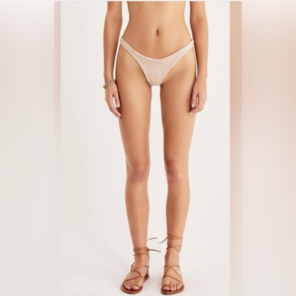 Rumer the label Rosa ribbed Bikini‎ Bottom in white